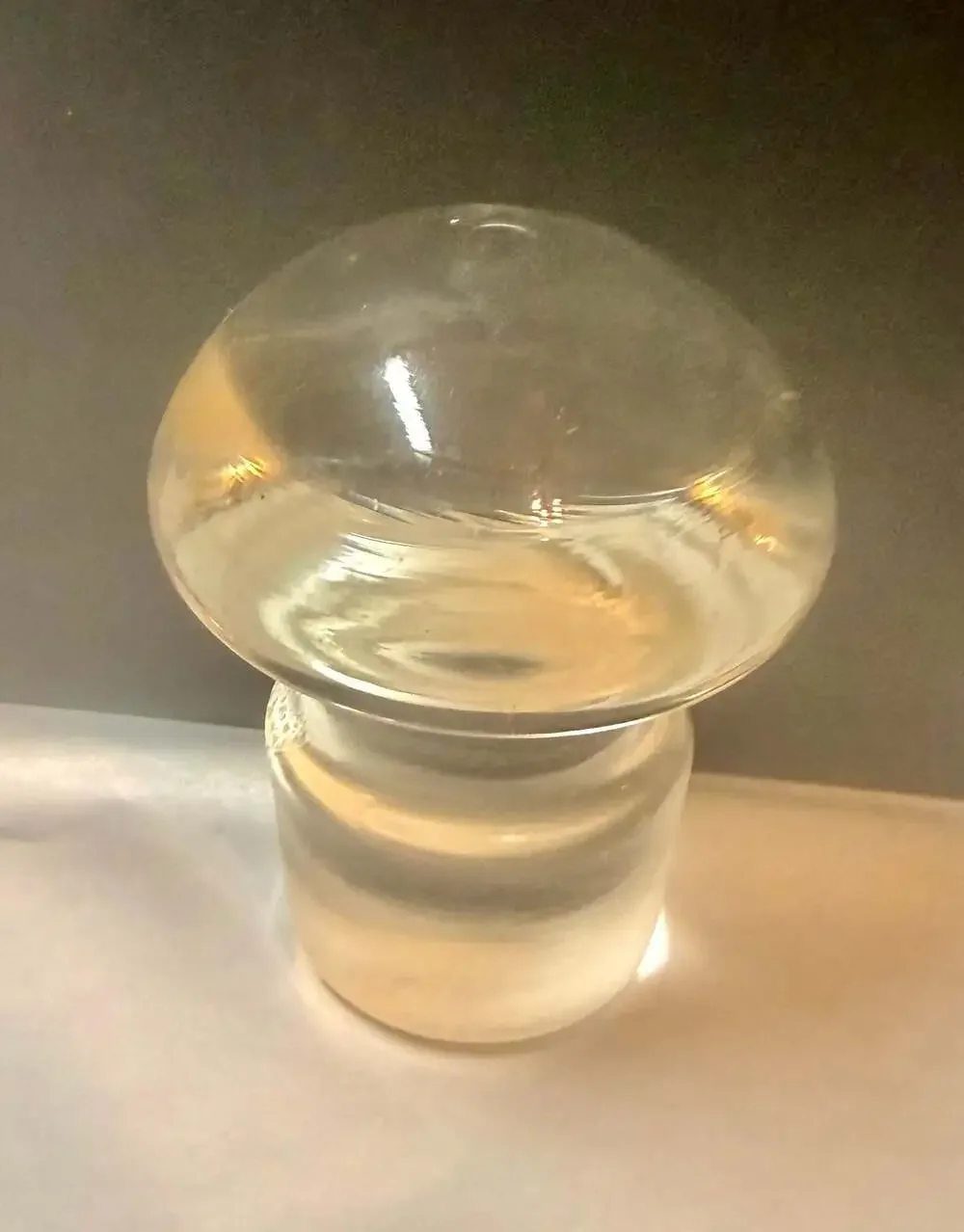 Vintage Clear Heavy Crystal Glass Round Top Decanter Stopper